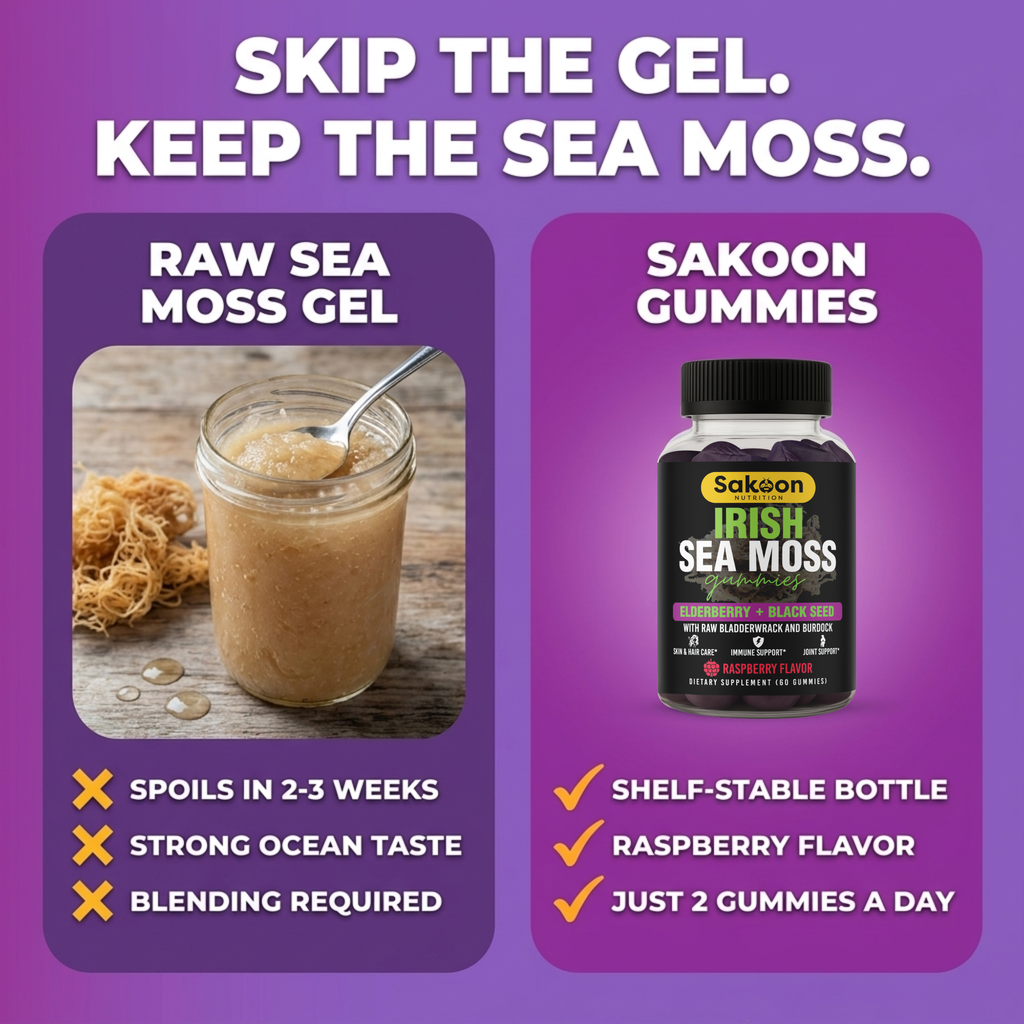 Irish Sea Moss Gummies With Elderberry & Black Seed Oil
