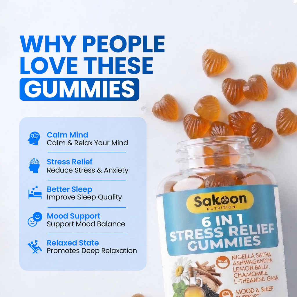 6-in-1 Stress Relief Gummies