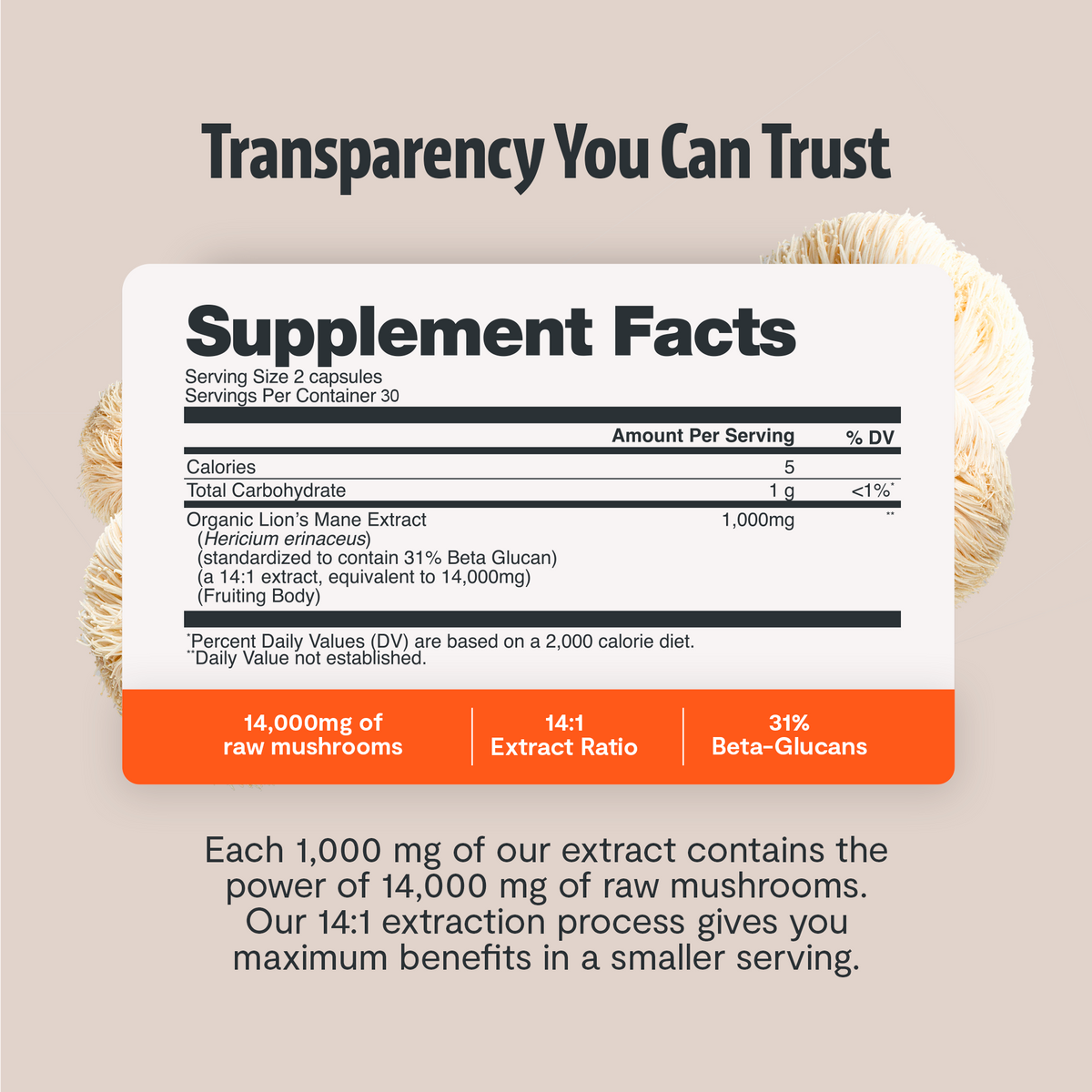 Organic Lion's Mane Capsules | FreshCap Mushrooms