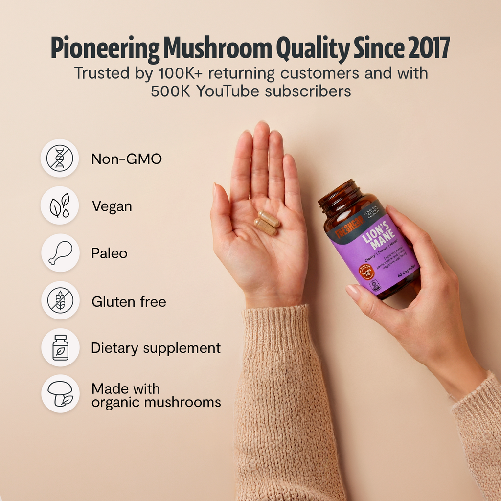 Organic Lion's Mane Capsules | FreshCap Mushrooms