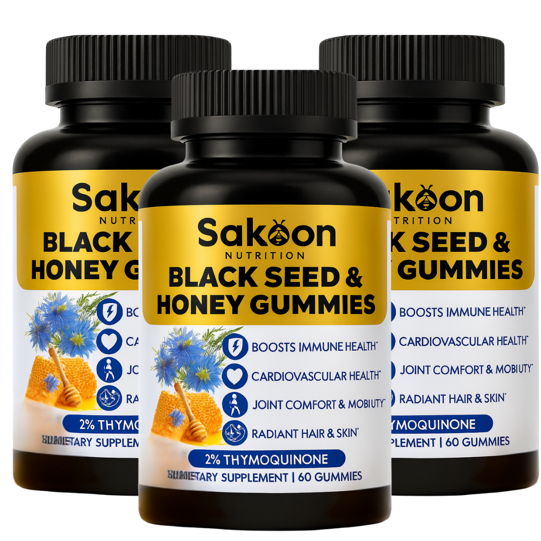 Black Seed Oil Gummies with Honey | Halal, High-Thymoquinone | Sakoon