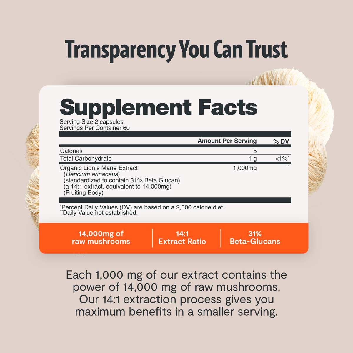 Organic Lion's Mane Capsules | FreshCap Mushrooms