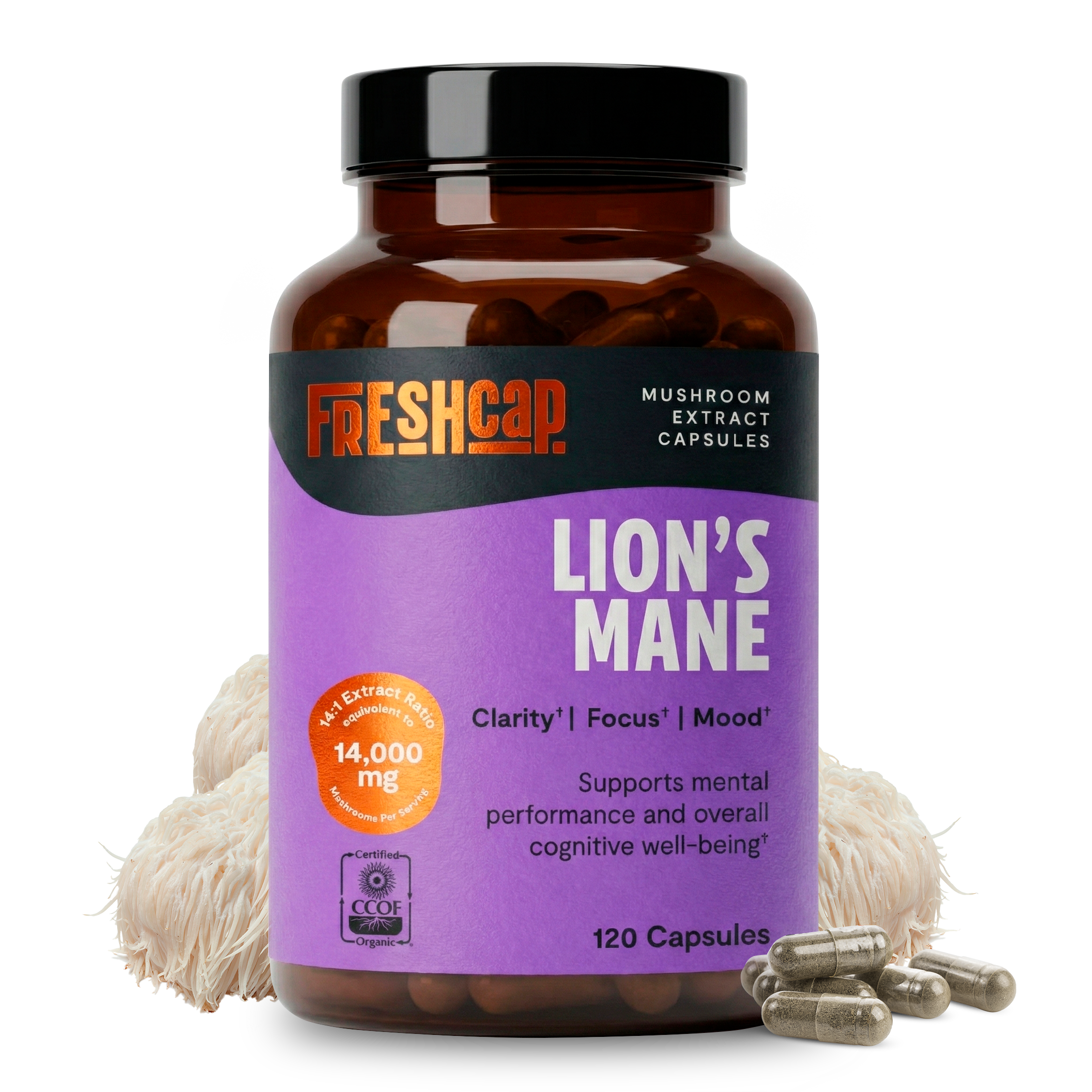 Organic Lion's Mane Capsules | FreshCap Mushrooms
